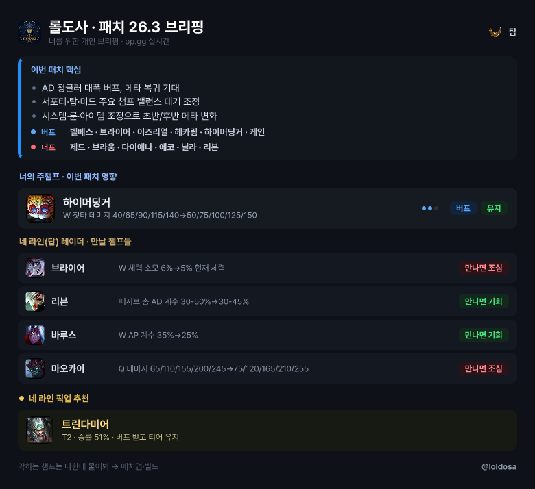 패치 브리핑